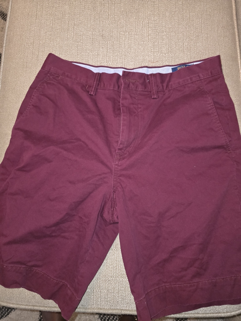 Ralph Lauren Men's Burgundy Flat Front Shorts